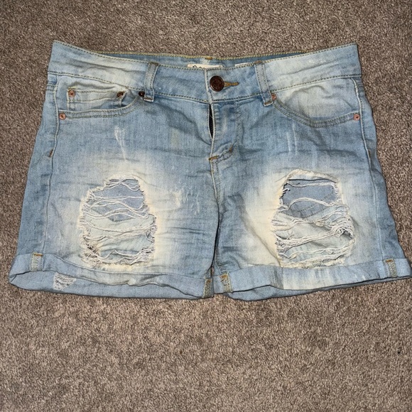 Indigo Rein Pants - Indigo Rein Blue Distressed Jean Shorts